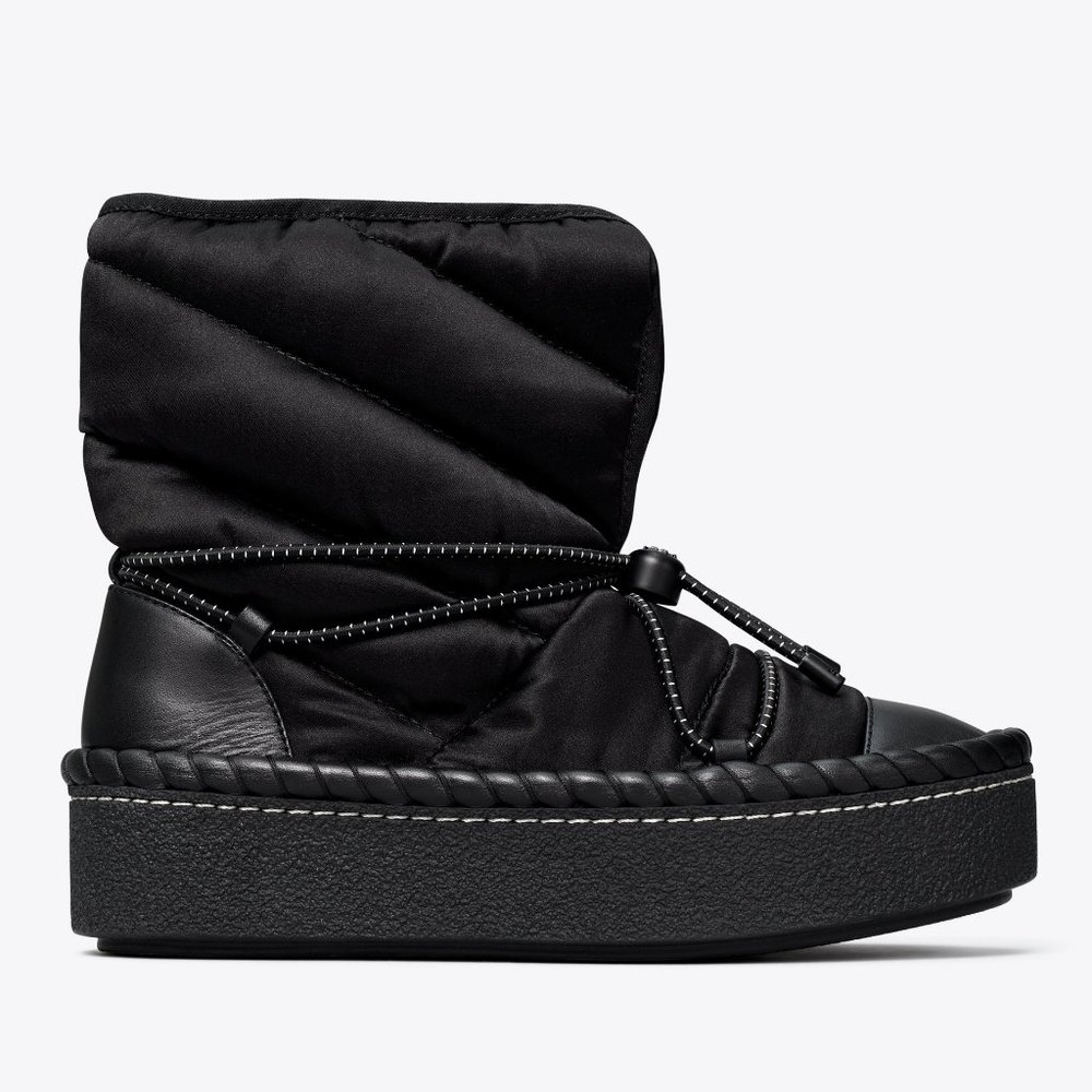 Tory Burch LEATHER TRIM SHEARLING LINING Sleeping Bag Boot BOOTIES - Picture 4 of 11